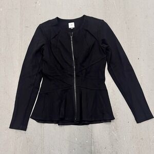 Cabi Women's XS Structured Blazer With Shoulder Pads Black Stretch Career Jacket